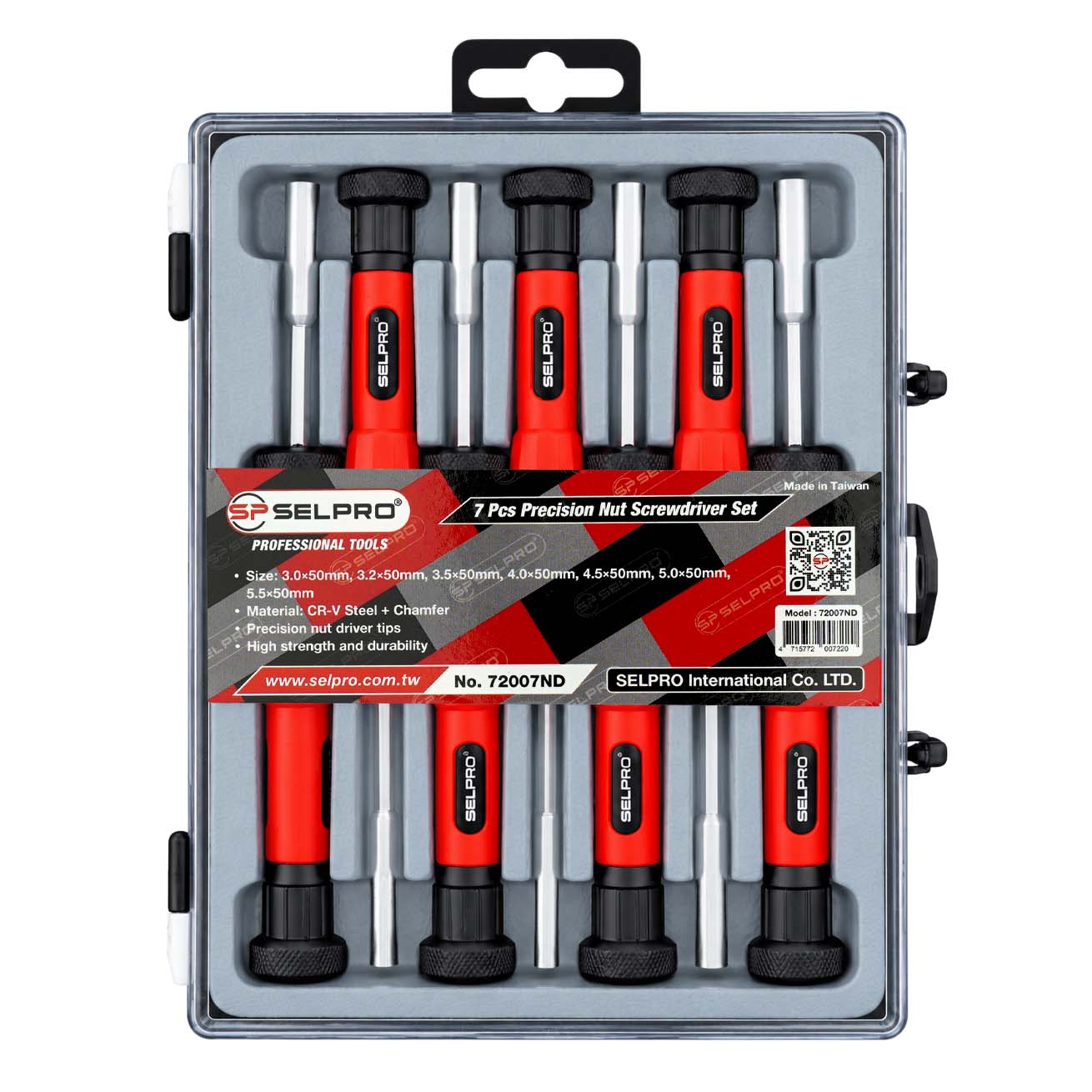 7 Pcs Precision Nut Driver Set 3 to 5.5mm.