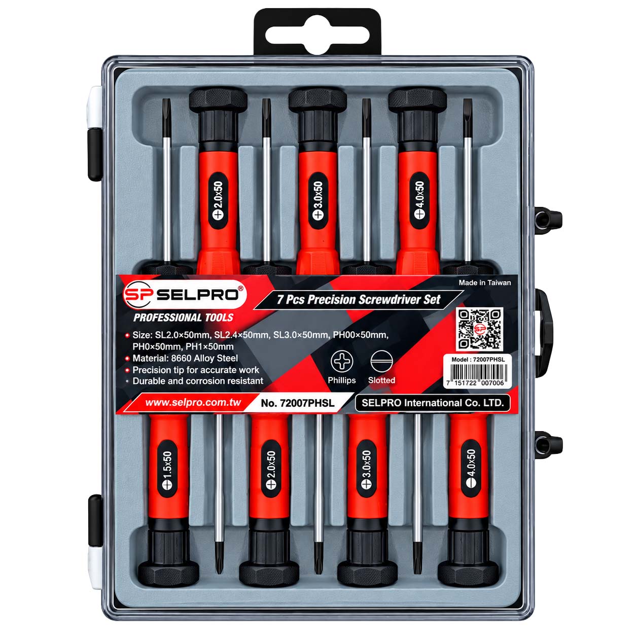 7 Pcs Precision Screrwdriver Set PH + SL.