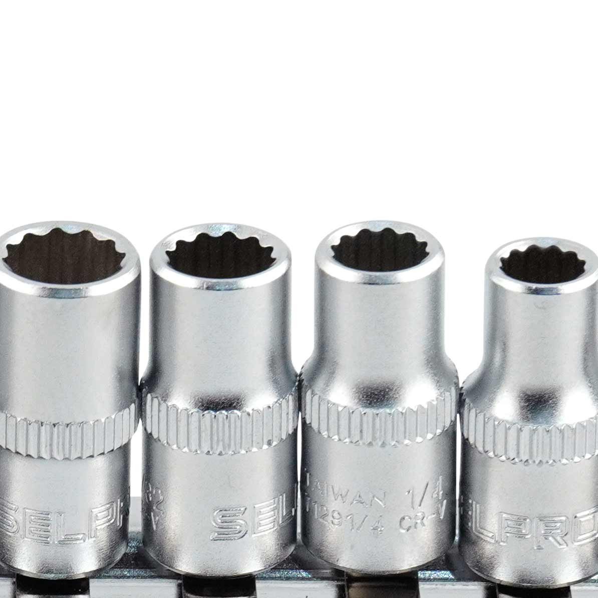 13 Pcs 1/4" Dr. Short Socket Set Inch Size