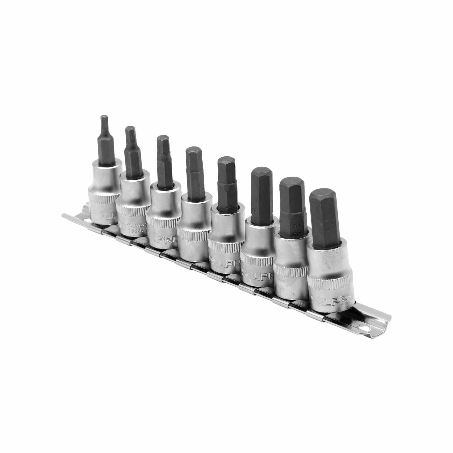 8 Pcs 3/8" Dr. Hex Bit Socket Set	