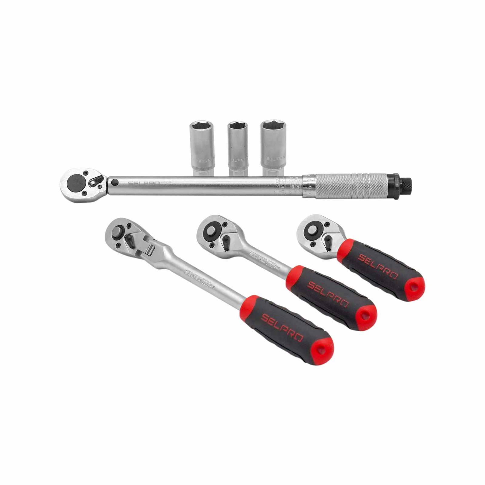 3/8" Dr. 7 Pcs Torque Wrench Ratchet Handle Set.