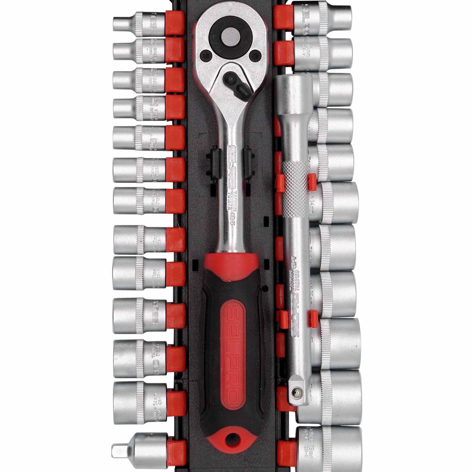 27 Pcs 1/4" & 3/8" Dr. socket set (6PT)
