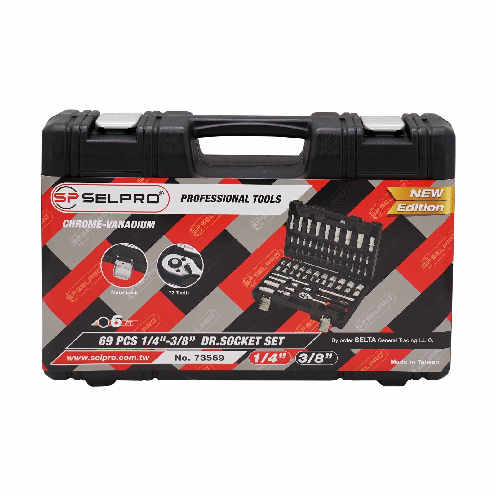 3/8" Dr. 69 Pcs Socket Set 6PT