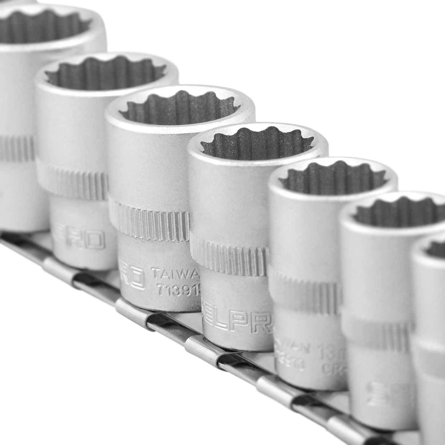 3/8" Dr. 11 Pcs Short Socket Set 12PT