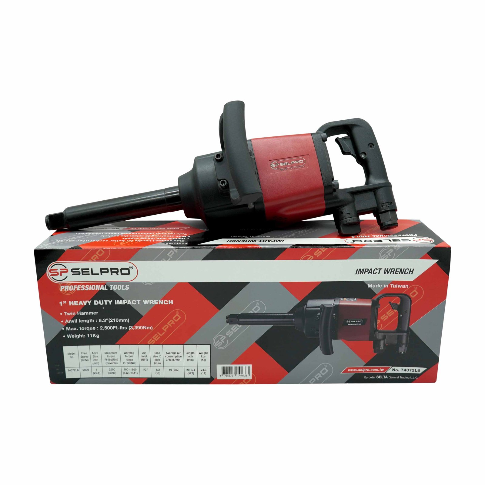 1" Dr. Air Impact Wrench 8â€ Anvil 3390 NM