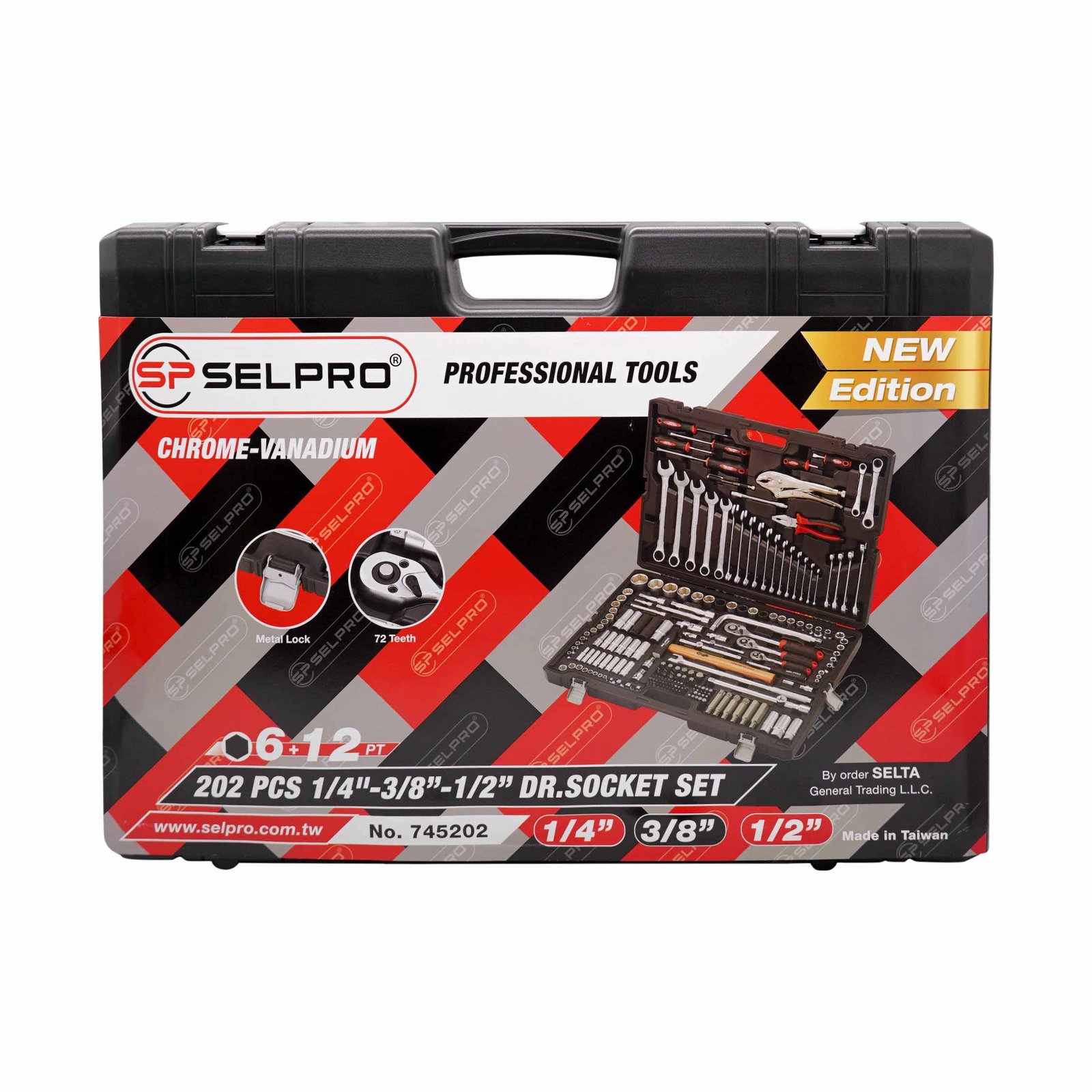 202 Pcs 1/4" & 3/8" & 1/2" Dr. Socket Set