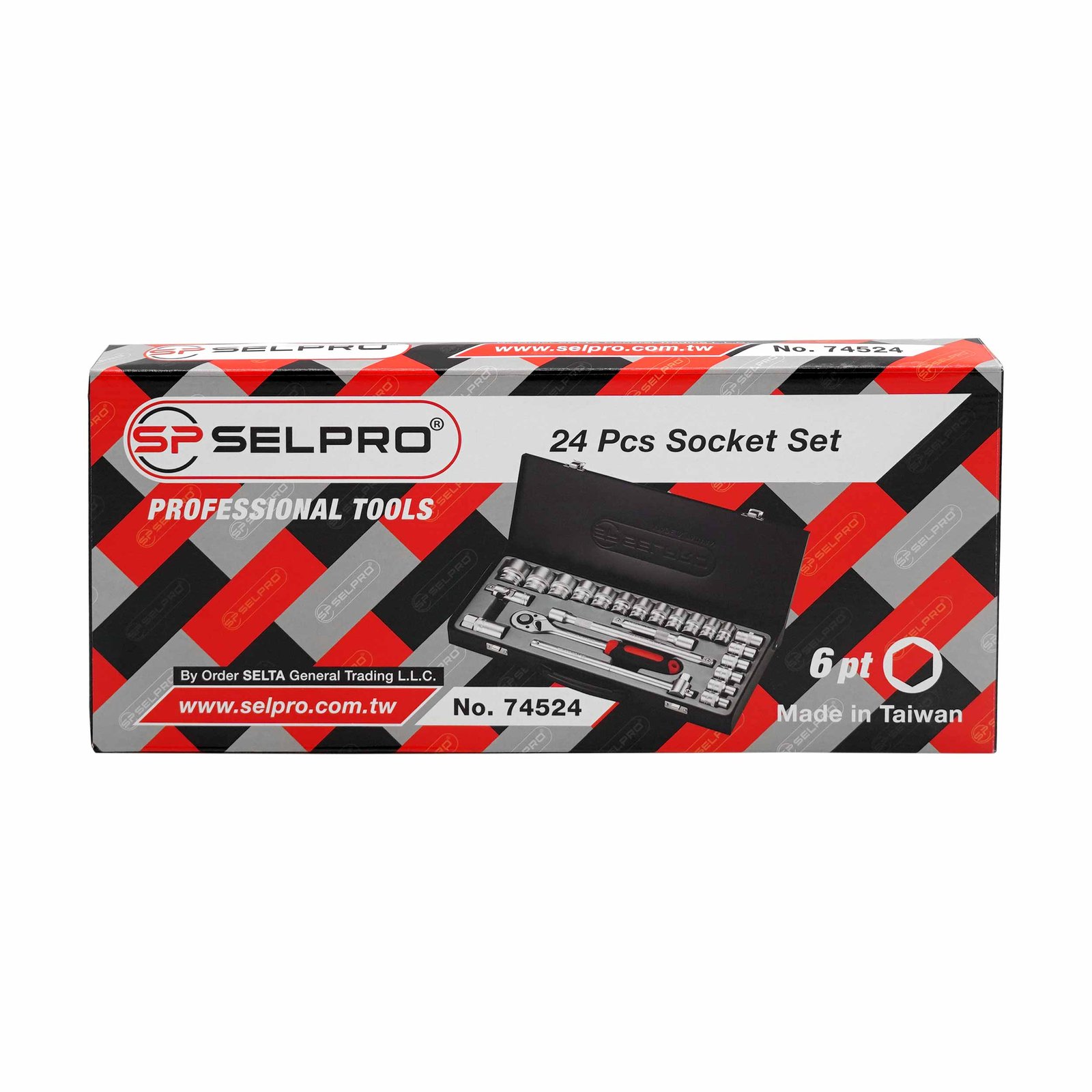1/2" Dr. 24 Pcs Socket Set 6PT