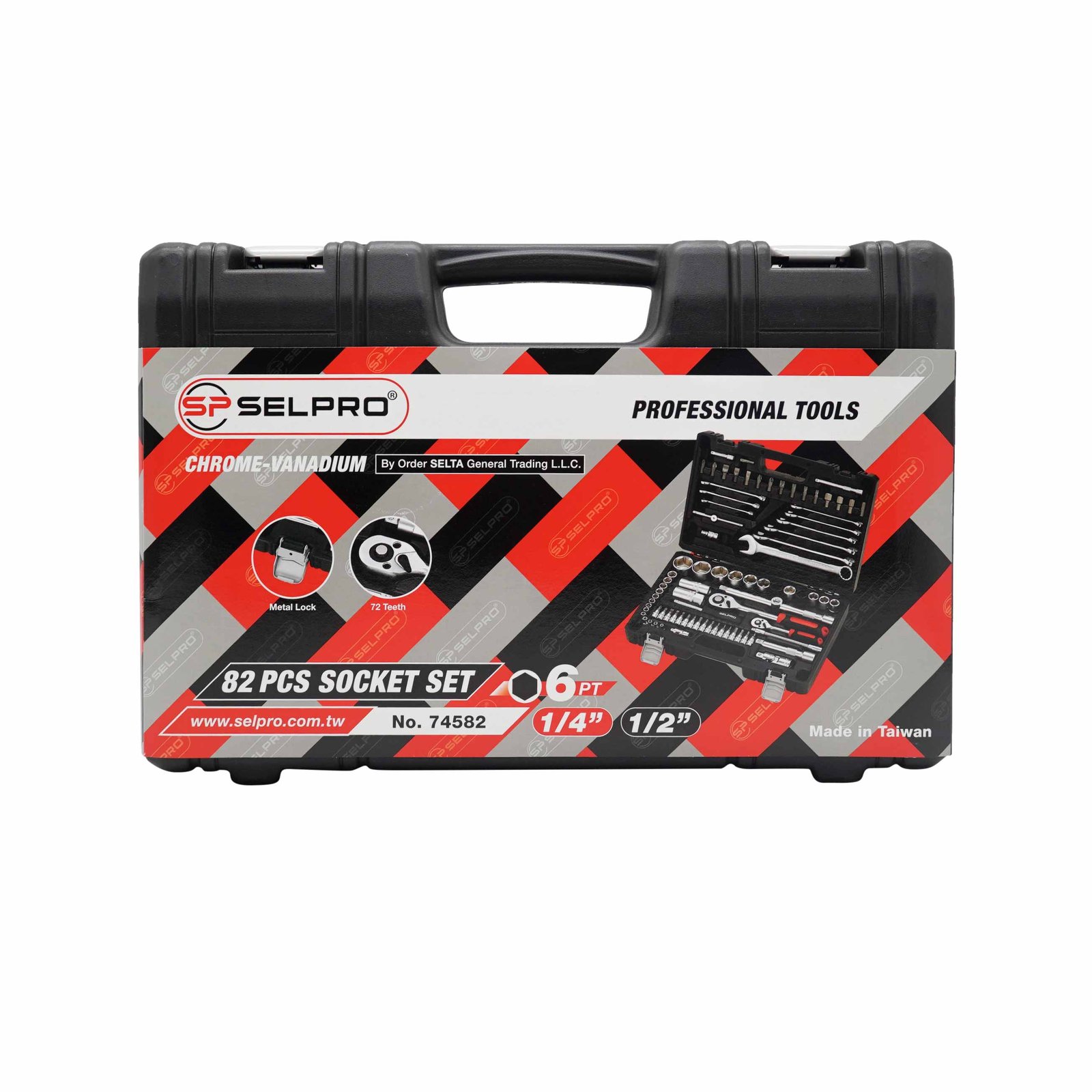 1/2" Dr. 82 Pcs Socket Set 6PT