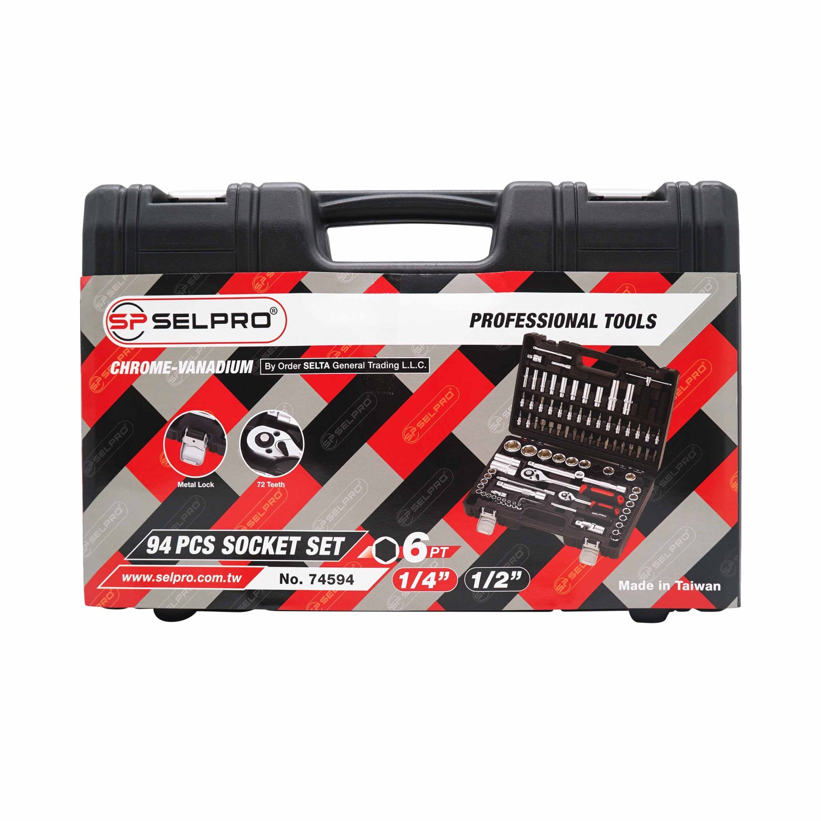 1/4" & 1/2" Dr. 94 Pcs Socket Set 6PT