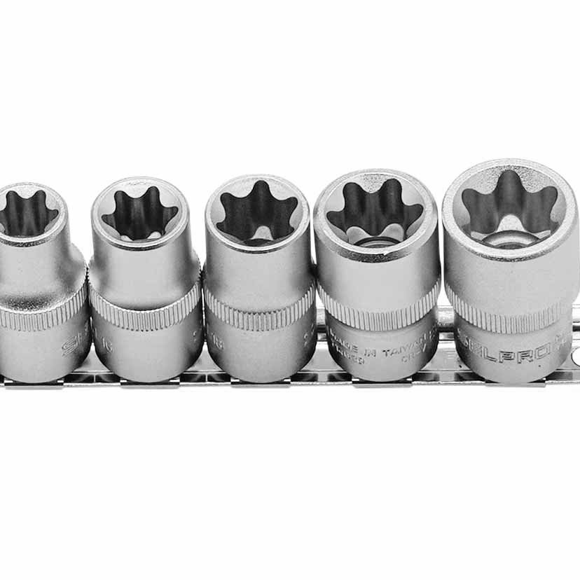 1/2" Dr. 7 Pcs Short E Star Socket Set