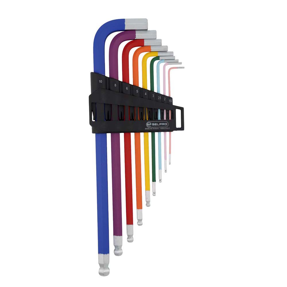 9 Pcs S2 Extra Long Ball Point Hex L-Key Set 1.5 - 10mm.
