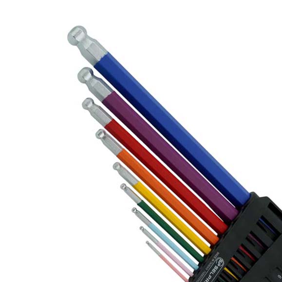 9 Pcs S2 Extra Long Ball Point Hex L-Key Set 1.5 - 10mm.