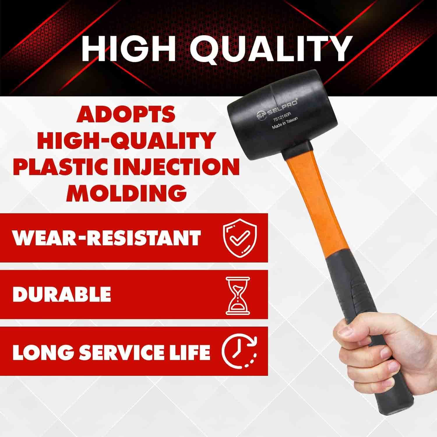 Fiberglass Handle Rubber Mallet