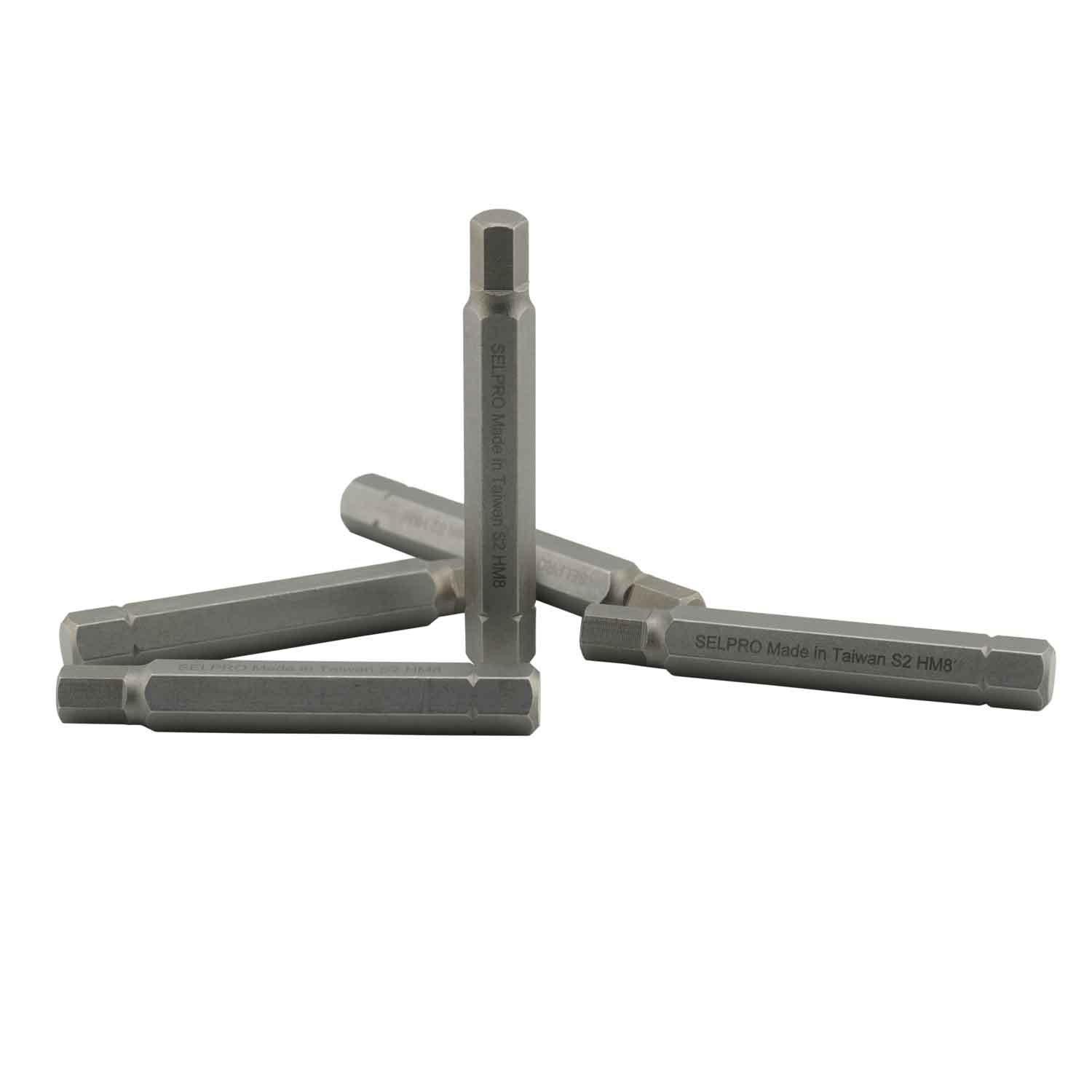 10mm Long Hex Bit 75mm, S2.
