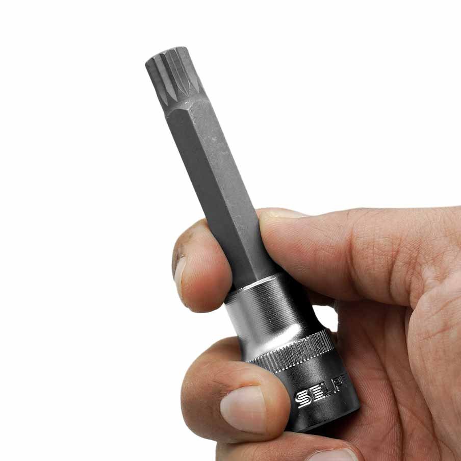 1/2" Dr. 7 Pcs Long Spline Socket Bit Set M5-M16 (100mmL)