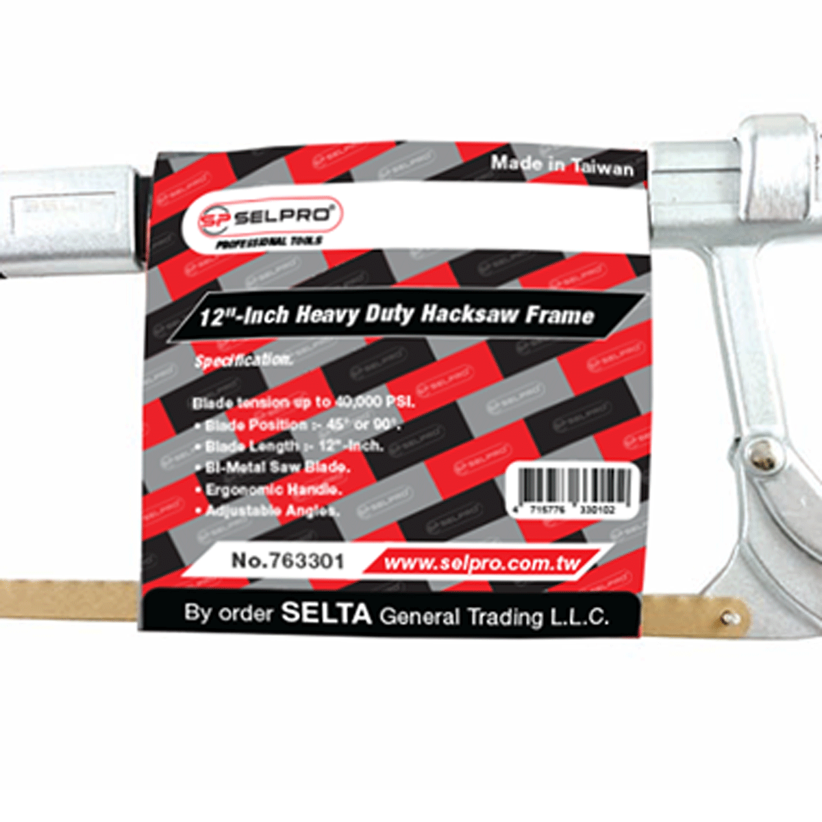 Hacksaw Frame, Adjustable Sawing Angles (45Â°/90Â°).