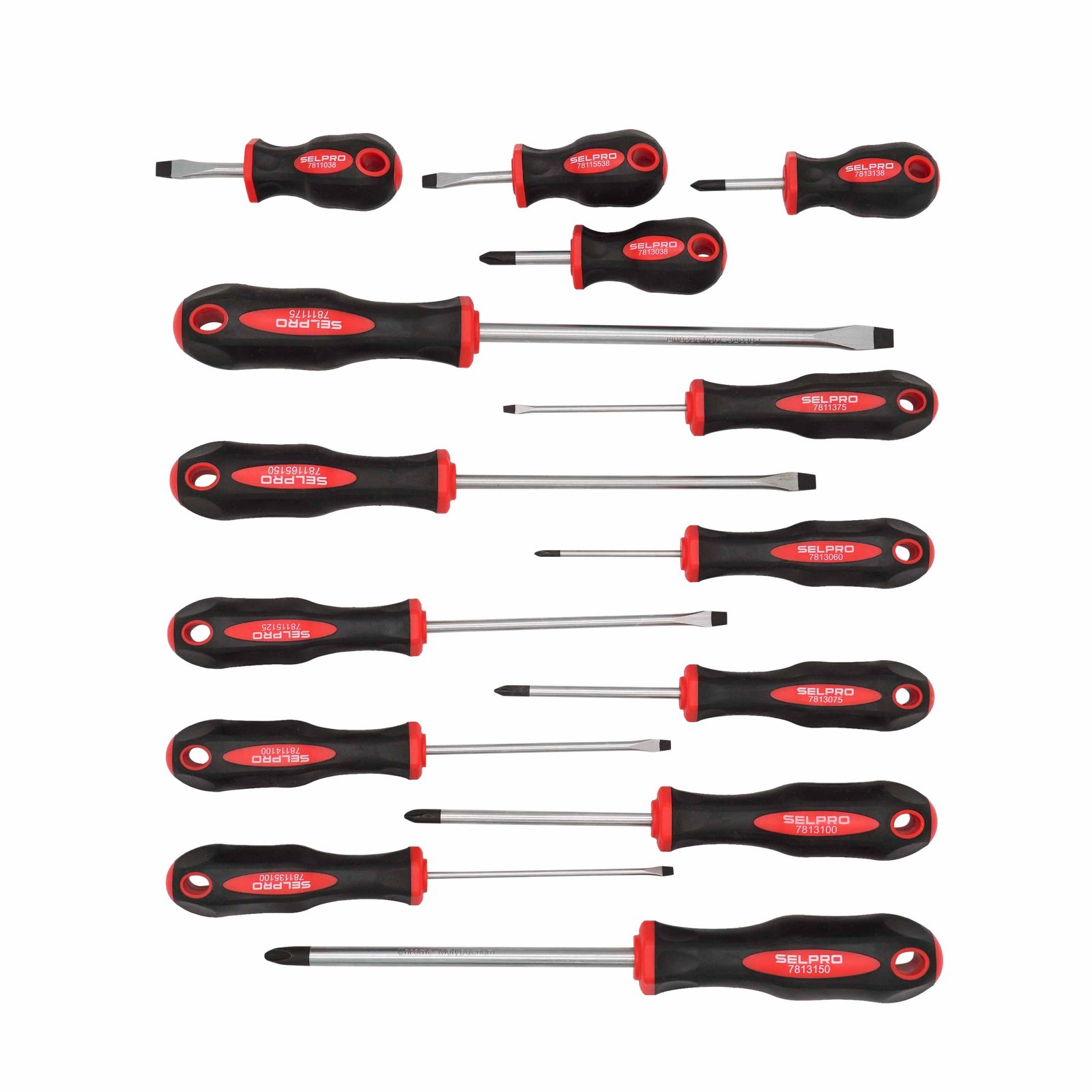 14 Pcs Phillips & Slotted and Stubby Screwdriver Set.