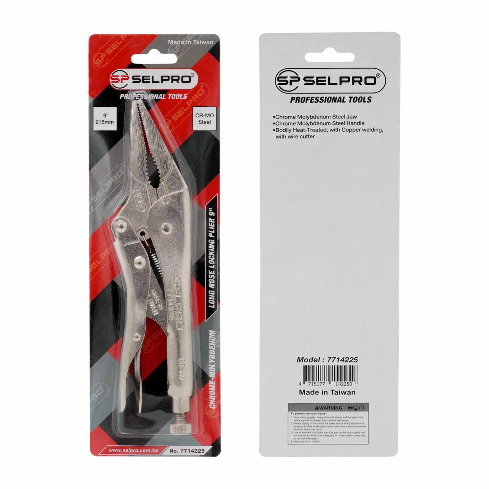 Long Nose Jaw Locking Pliers Vise Grip with Wire Cutter