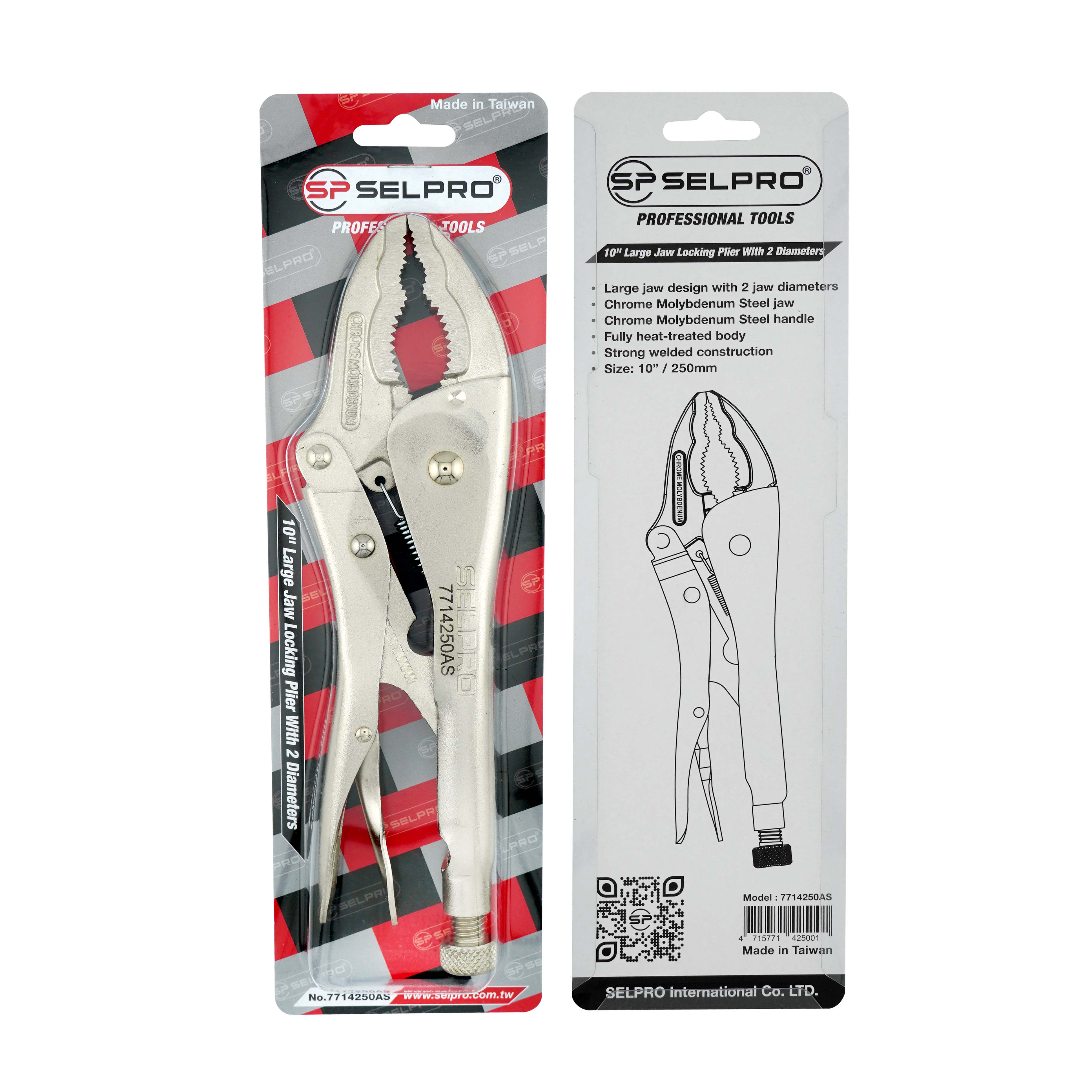 10 “ Large Jaw Locking Pliers With 2 Diameters