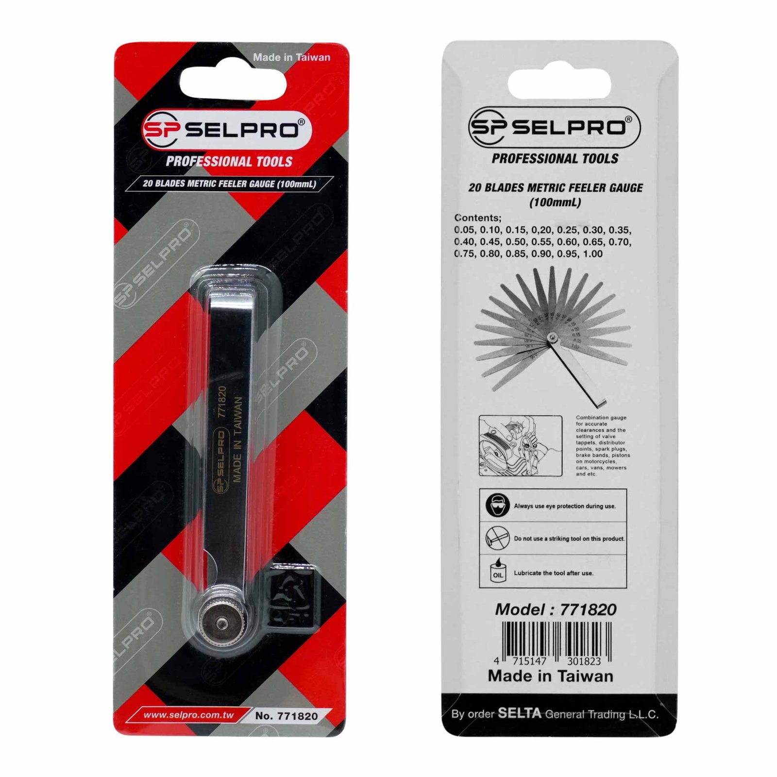 20 Pcs Blades Metric Feeler Gauge
