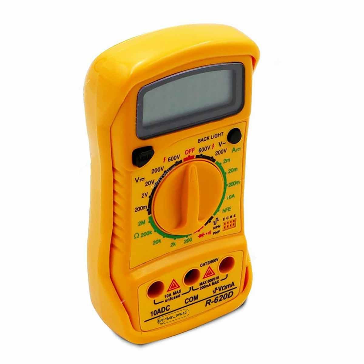 Digital Multimeter with DC AC Voltmeter and Ohm Volt Amp Tester.
