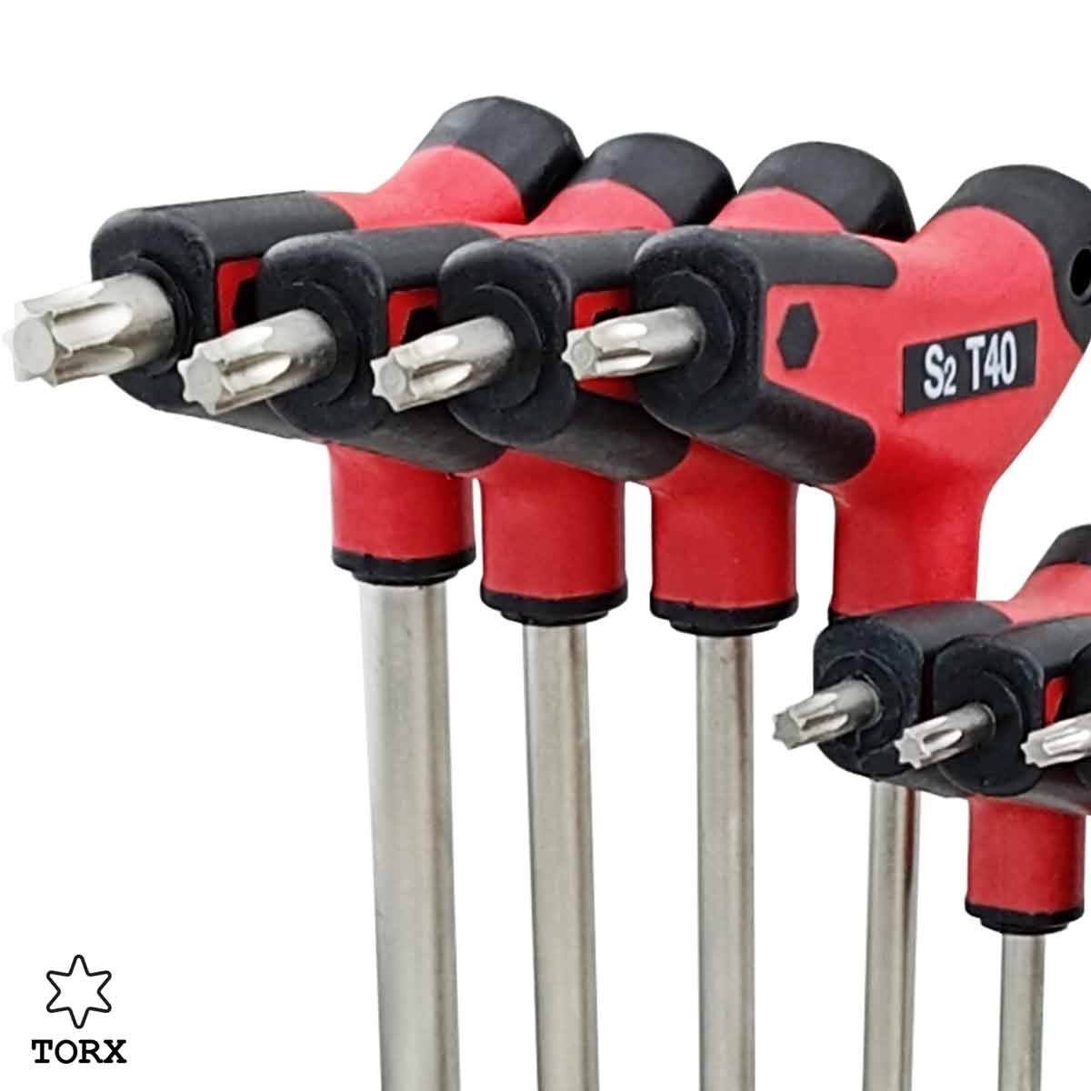 10 Pcs T Power Handle Torx Key Set T10 to T55.