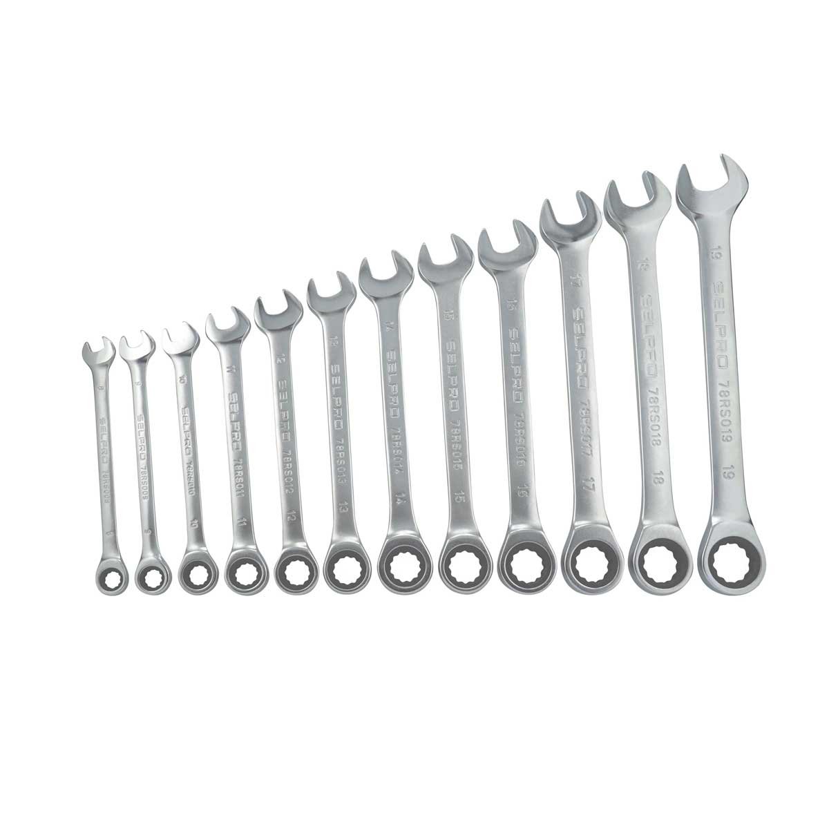 12 Pcs Ratchet Combination Spanner Set 8 To 19 ( Pouch Bag)