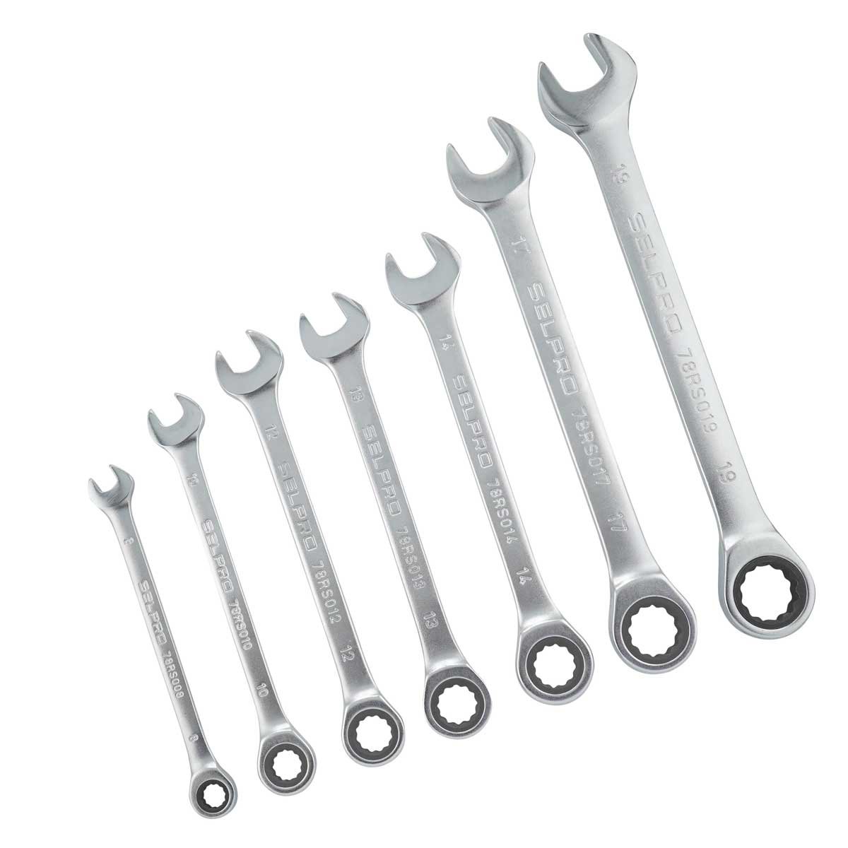 7 Pcs Ratchet Combination Spanner Set 8 To 19mm ( Pouch Bag )