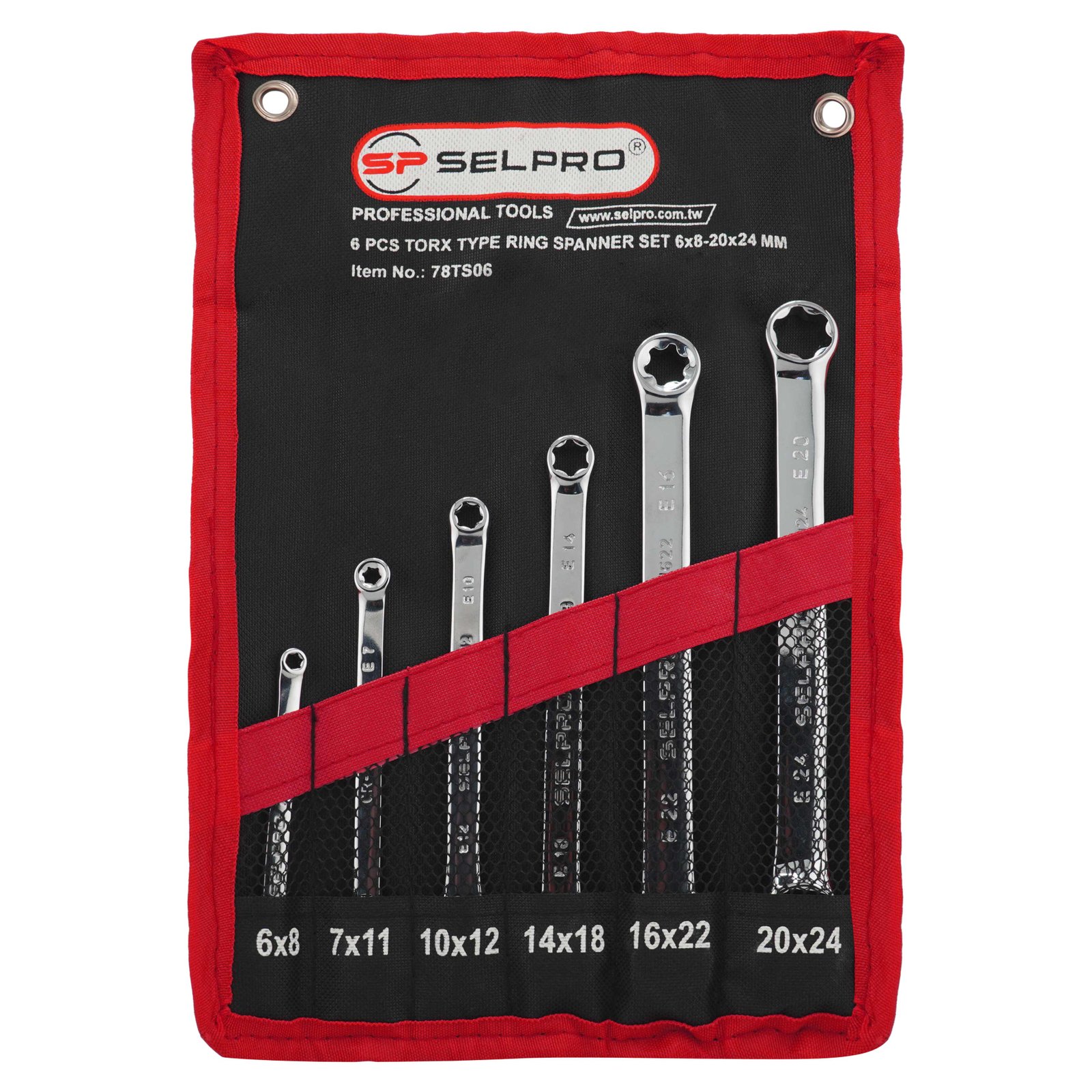 6 Pcs Double End Torx Spanner Set E6xE8 To E20xE24