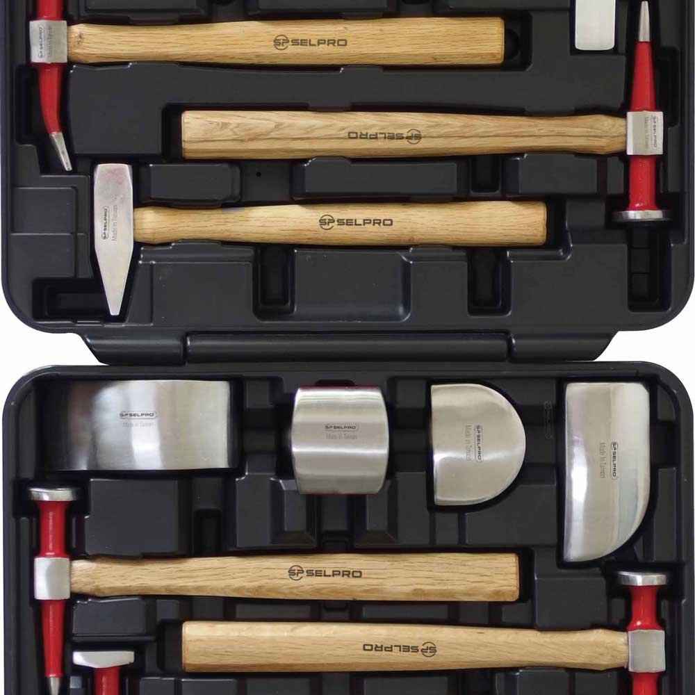 Auto Body Repair Tool Set Include 4 Dollies and 7 Hammers.