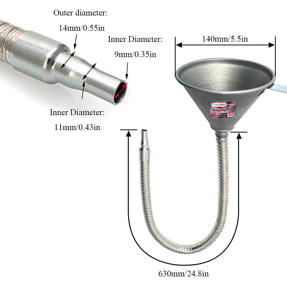Flexible Metal Funnel With Filter All Oils