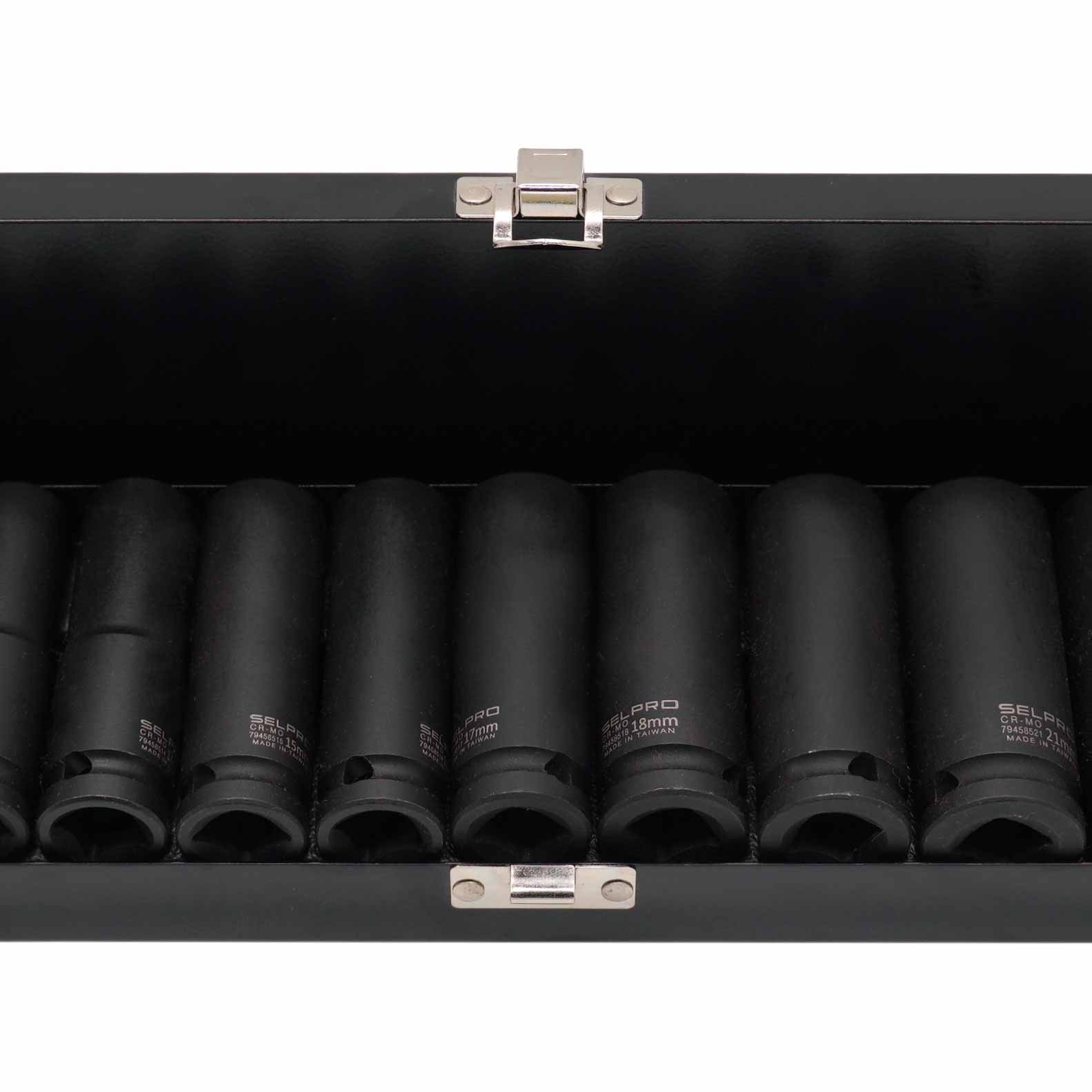 1/2" Dr. 12 Pcs Deep Impact Socket Set.