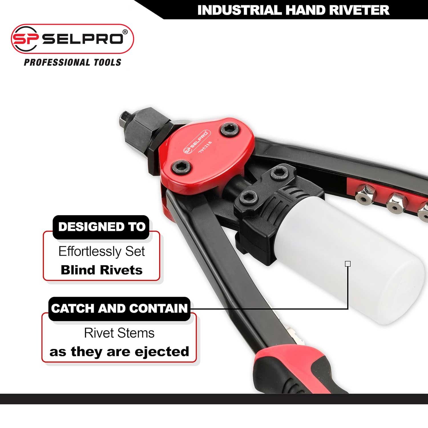 1/4" Industrial Hand Riveter With Waste Collecting Bottle