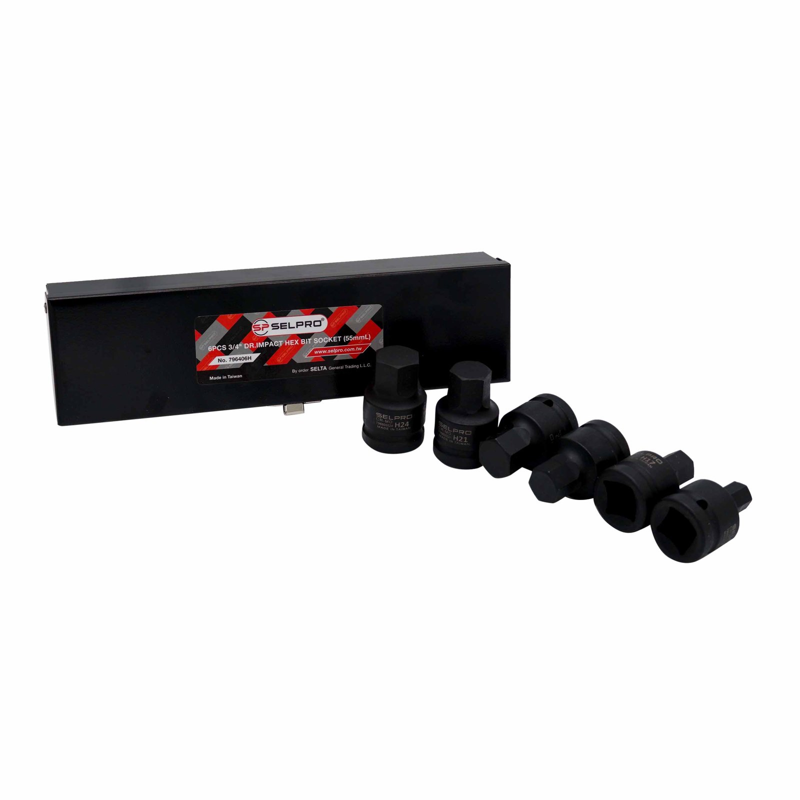 3/4" Dr. 6 Pcs Impact Hex Bit Socket Set.