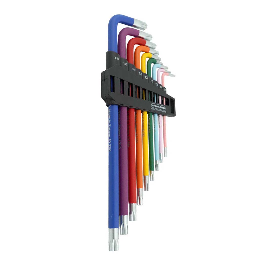 9 Pcs S2 Extra Long Torx L-key Set T10-T50 (COLOR)