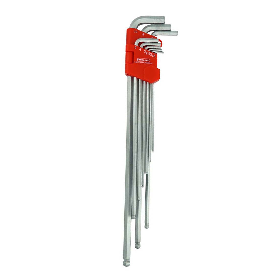 9 Pcs S2 SUPER Extra Long Ball Point Hex L-Key Set, 1.5 - 10mm.